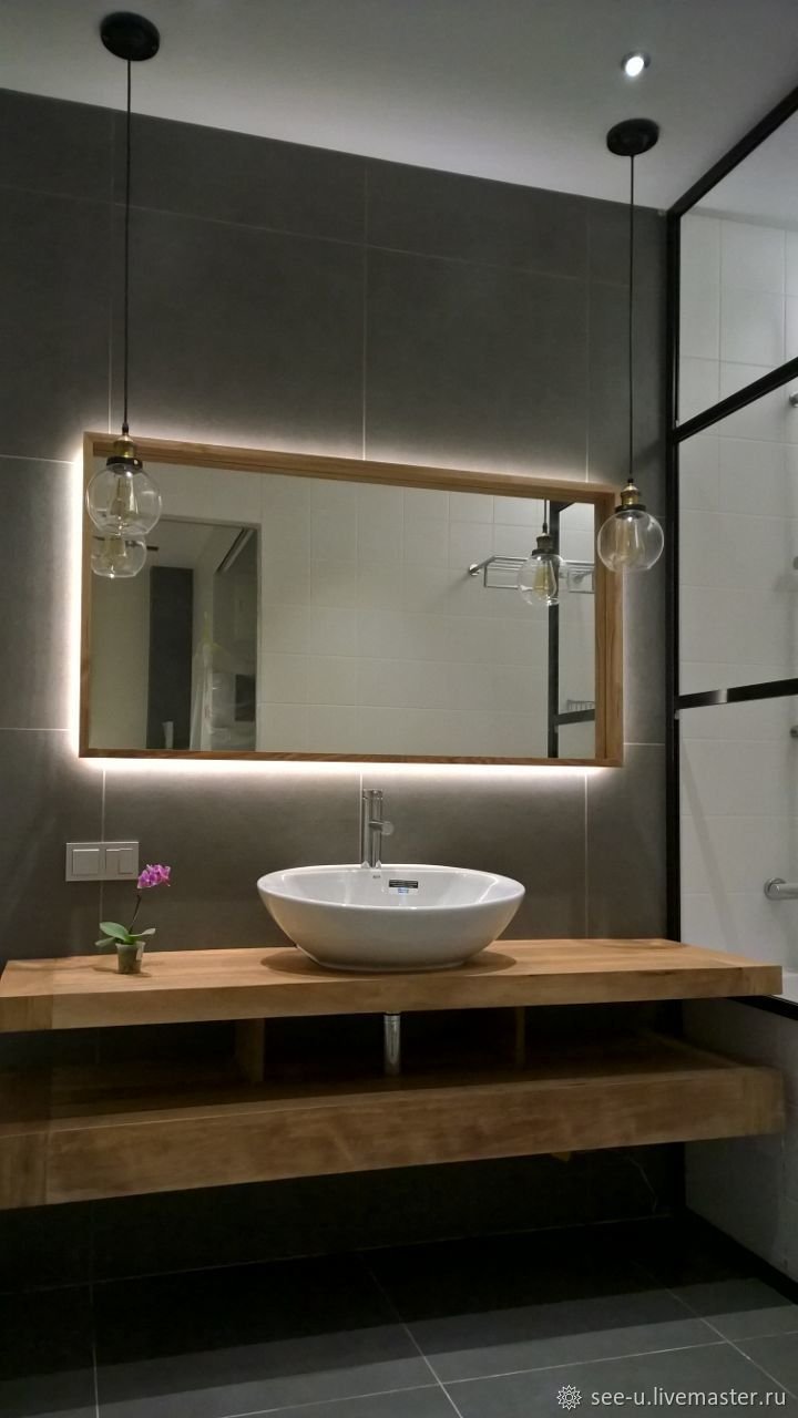 Зеркало в ванну в стиле лофт
