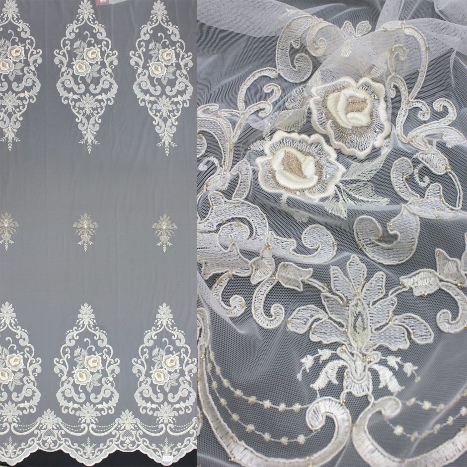 Турецкая тюль с вышивкой