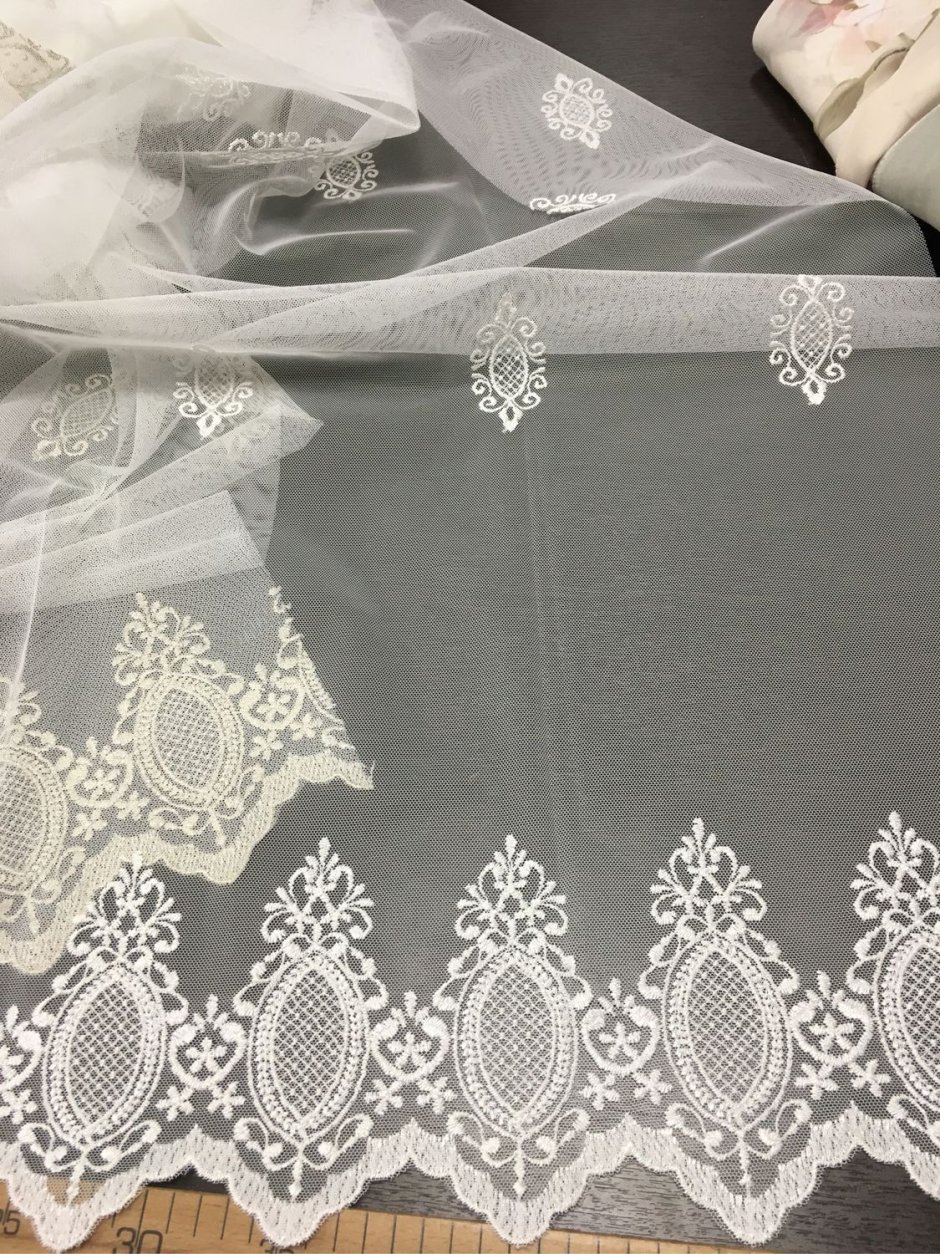 Тюль микросетка с вышивкой Турция