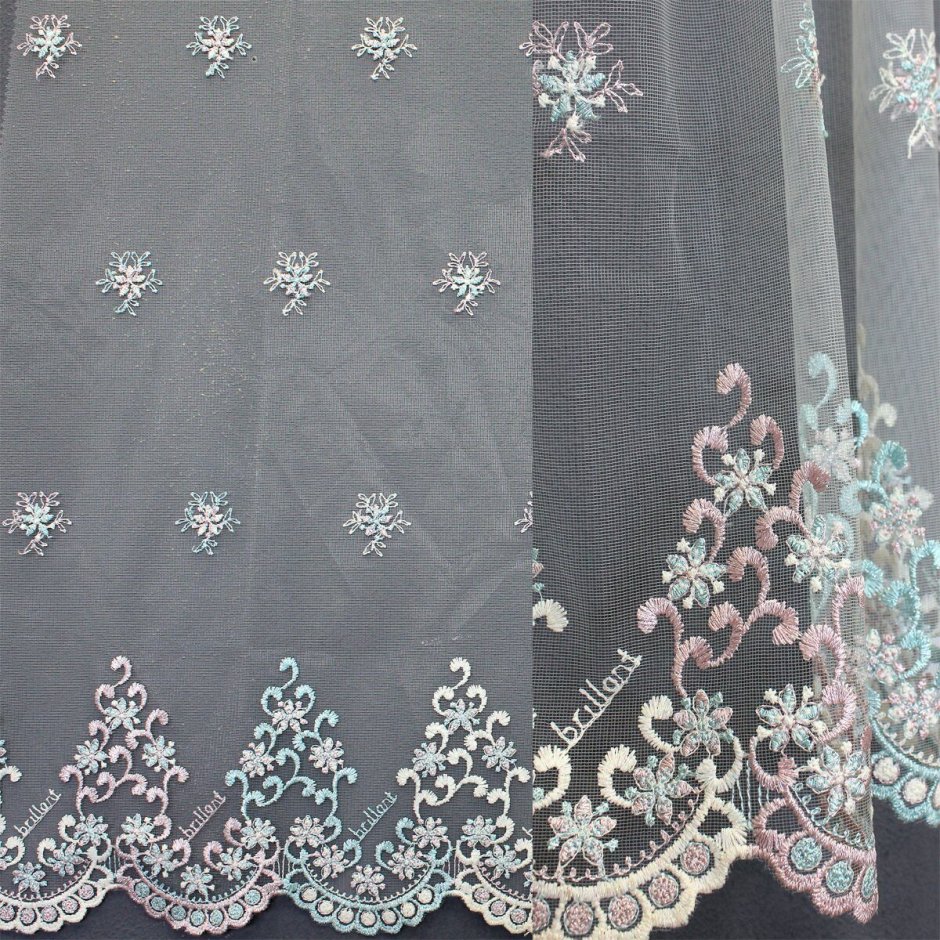 Тюль сетка с вышивкой т25634-60107 в 295