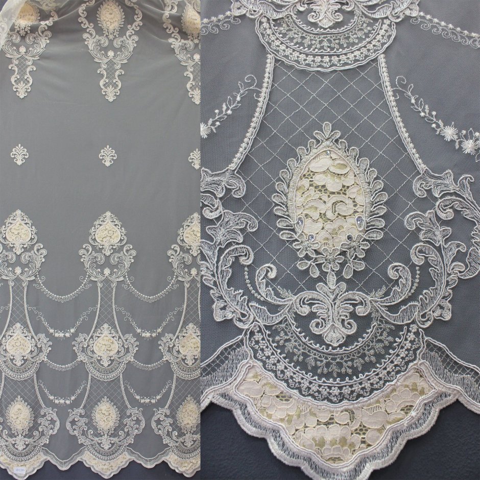 Тюль сетка с вышивкой