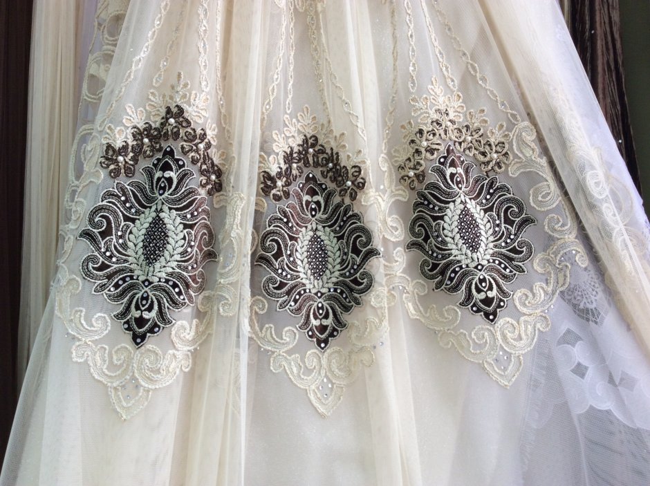Тюль вышивка