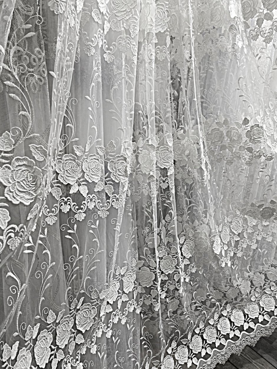 Тюль сетка с вышивкой dmf311