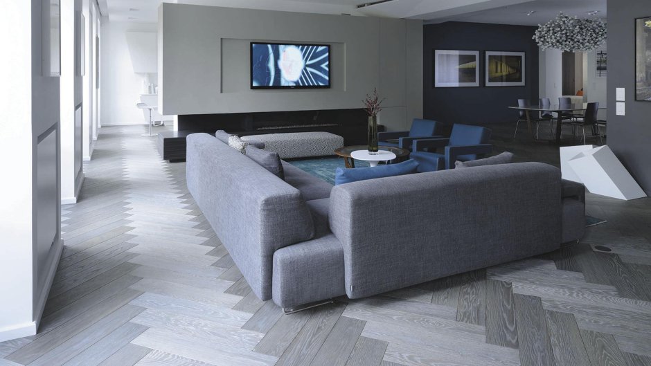Серый паркет в интерьере