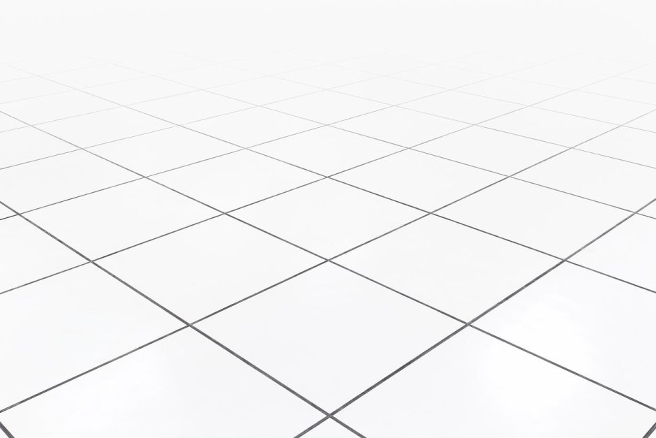 Белая плитка в перспективе