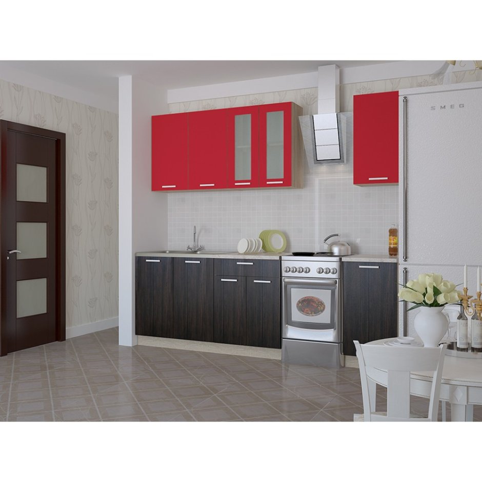 Черно оранжевая кухня