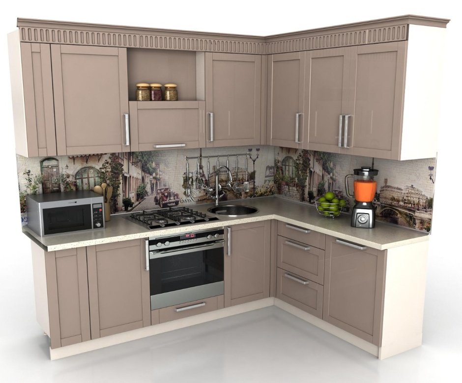 Кухонный гарнитур в трех цветах
