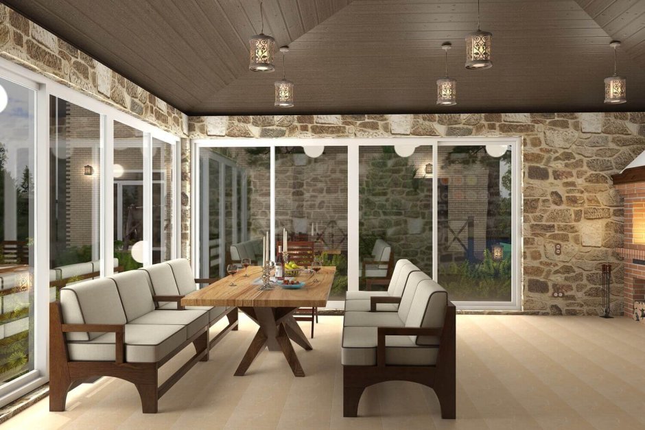 Палаццо остекление террасы