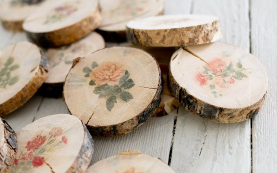 Декупаж спила дерева