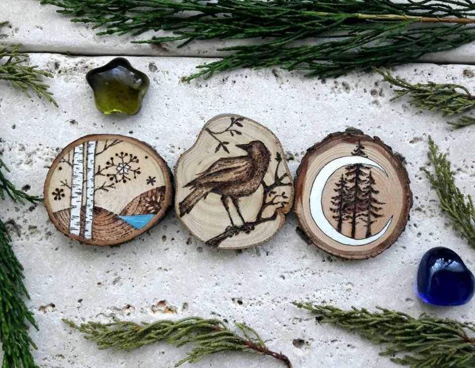 Выжигание на спиле дерева