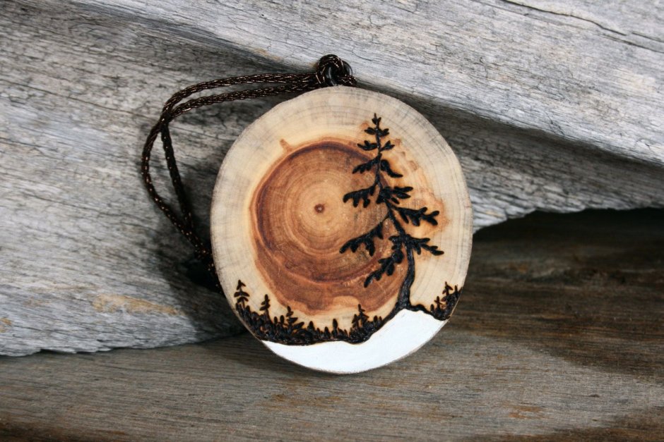 Выжигание на деревянных спилах