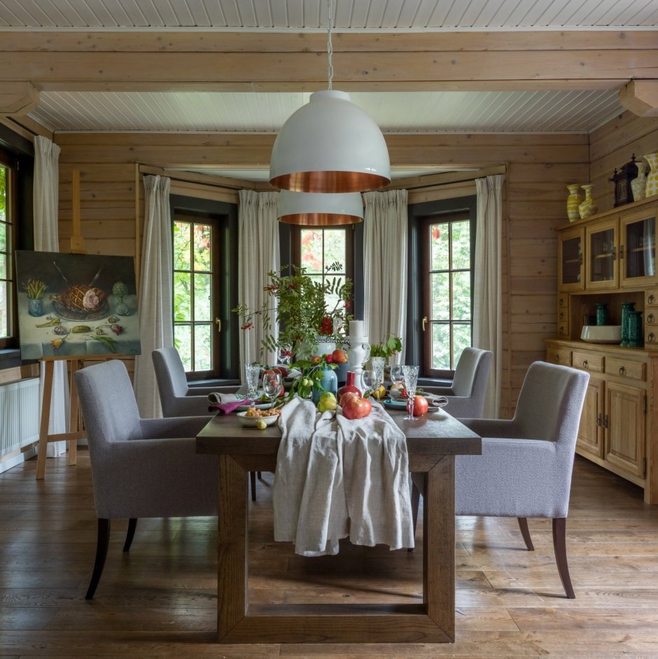 Интерьер деревянной дачи