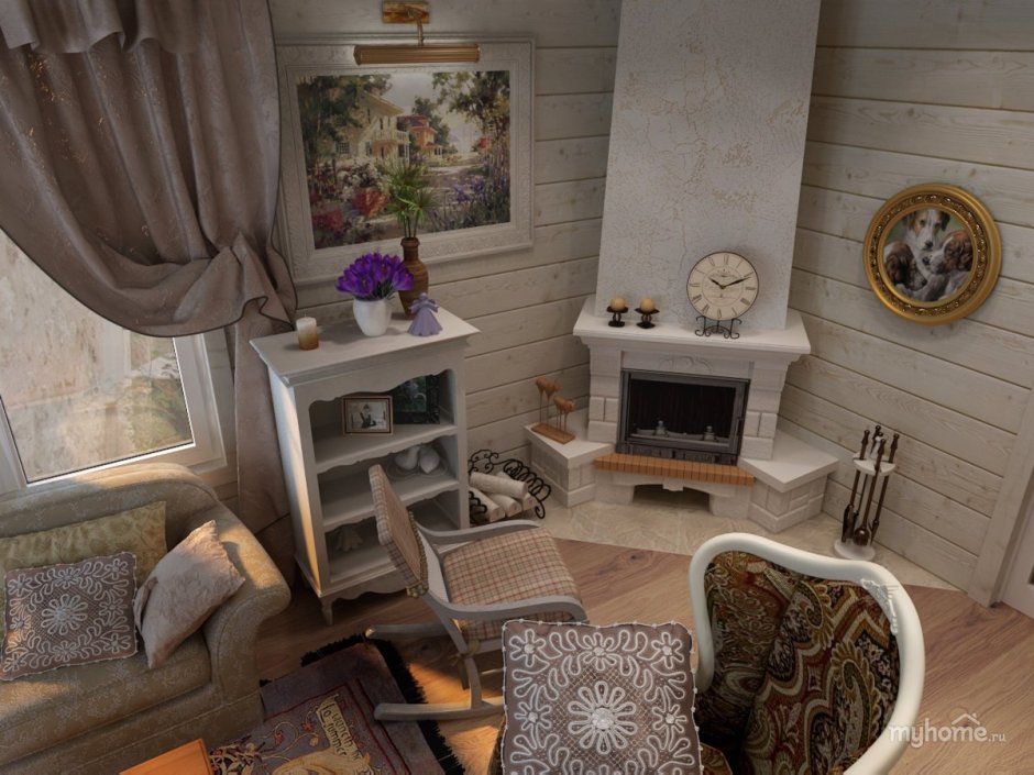 Гостиная на даче в стиле Прованс