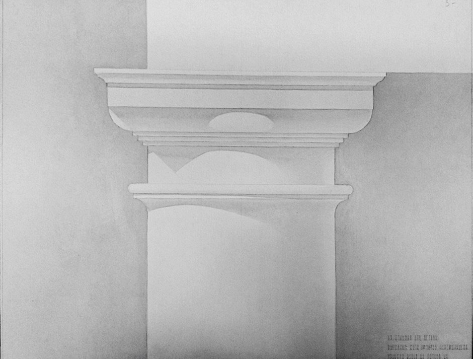 Отмывка китайской тушью Капитель