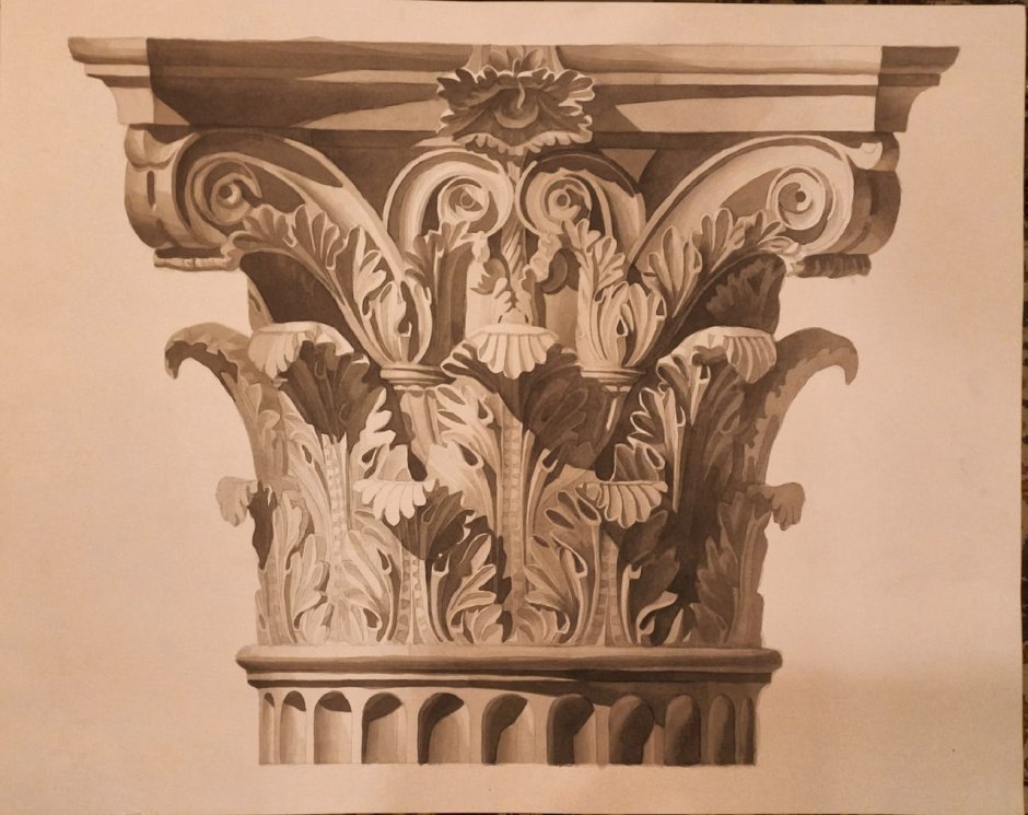 Отмывка фасада здания акварелью