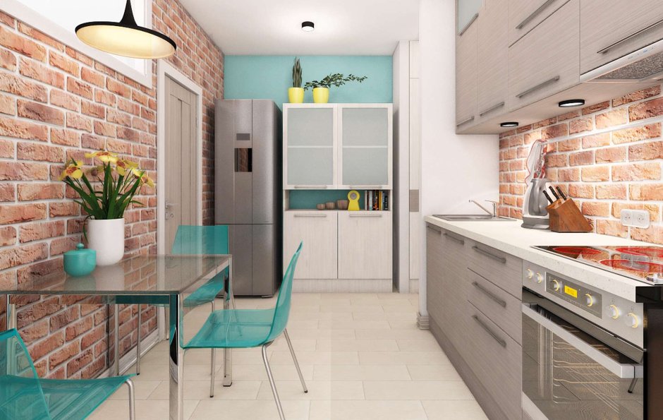 Как обустроить кухню в виде коридора в квартире