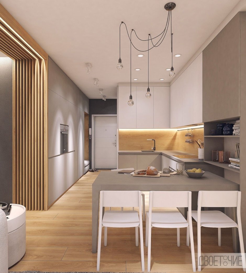 Крашеные стены в прихожей