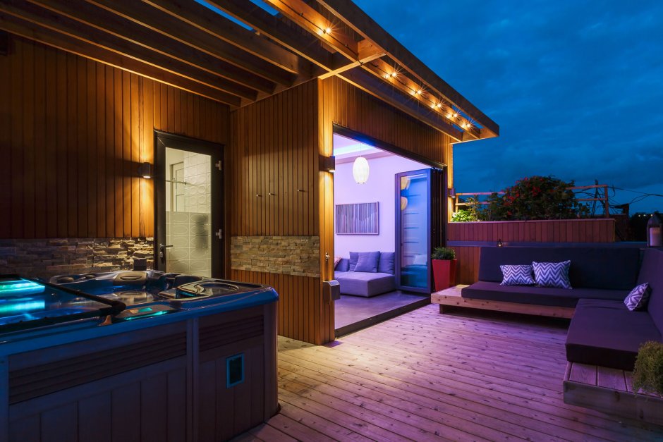 Освещение потолка террасы