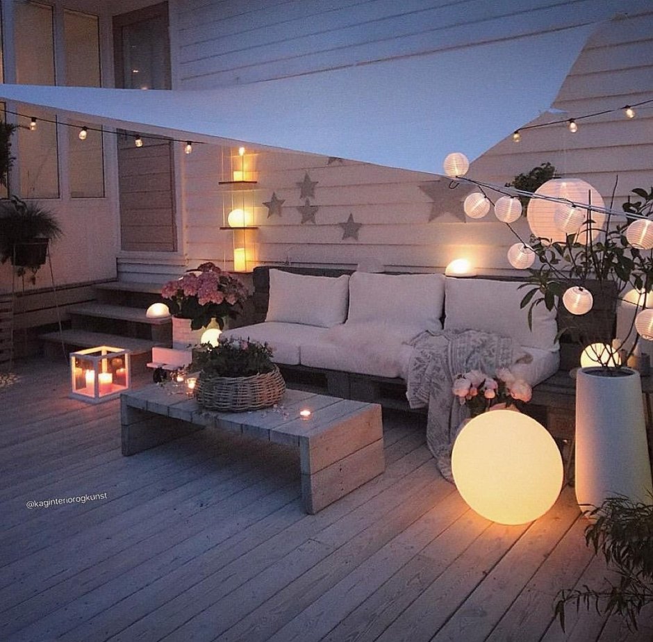 Освещение уличной веранды