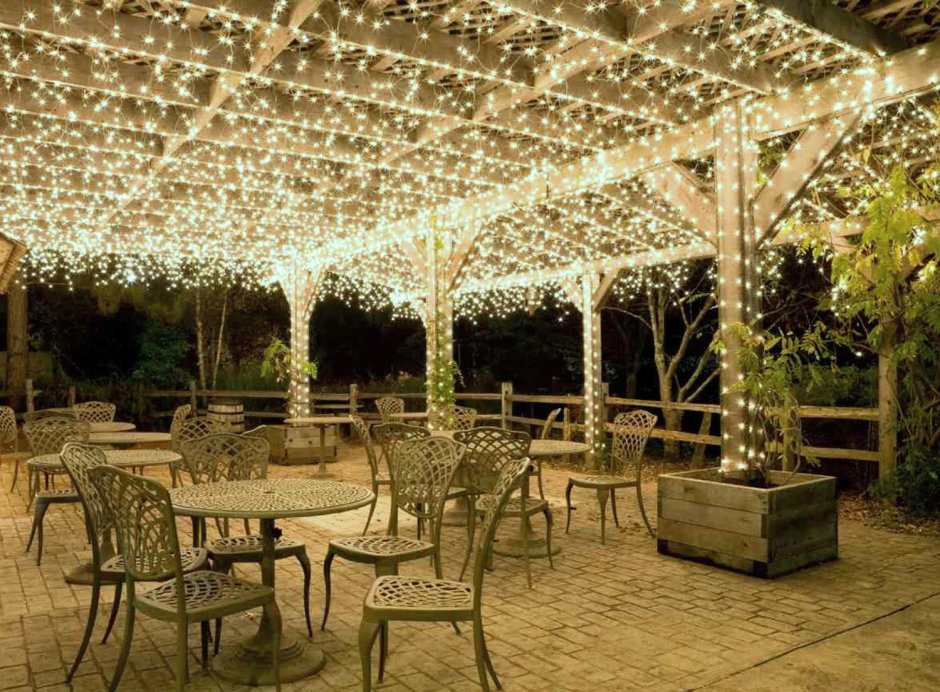 Освещение потолка на веранде