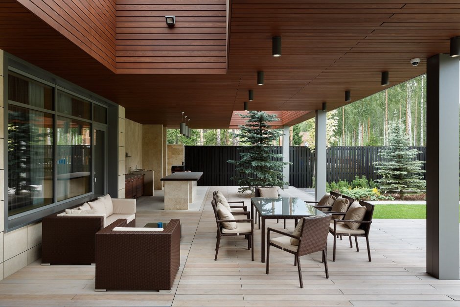 Подсветка открытой веранды