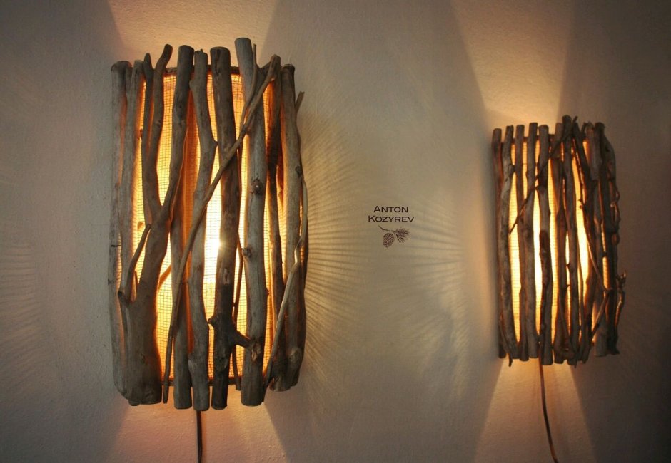 Светильник из веток