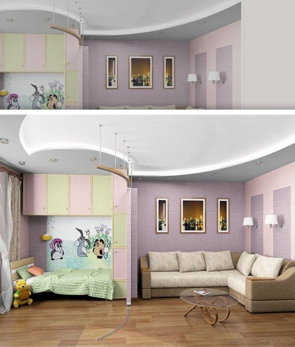 Детская комната совмещенная с гостиной