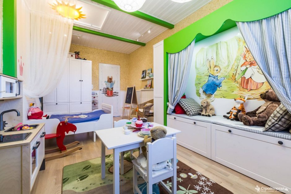 Кухня совмещенная с детской комнатой