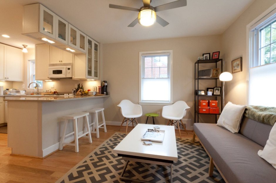 Комната-студия планировка с кухней