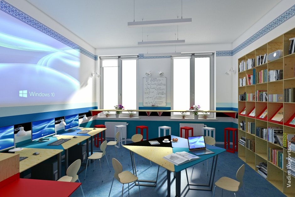 Компьютерный зал в библиотеке