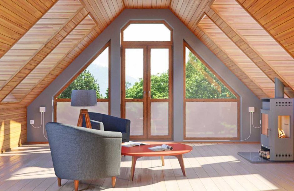 Окна для мансарды двухскатной крыши