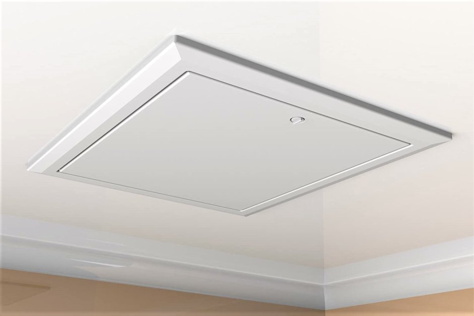 Натяжной потолок с люком на потолке