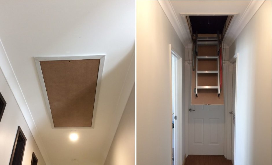 Натяжной потолок на лестничном марше