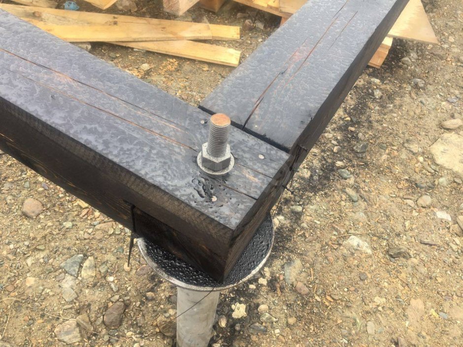 Обвязка свай доской 50х200