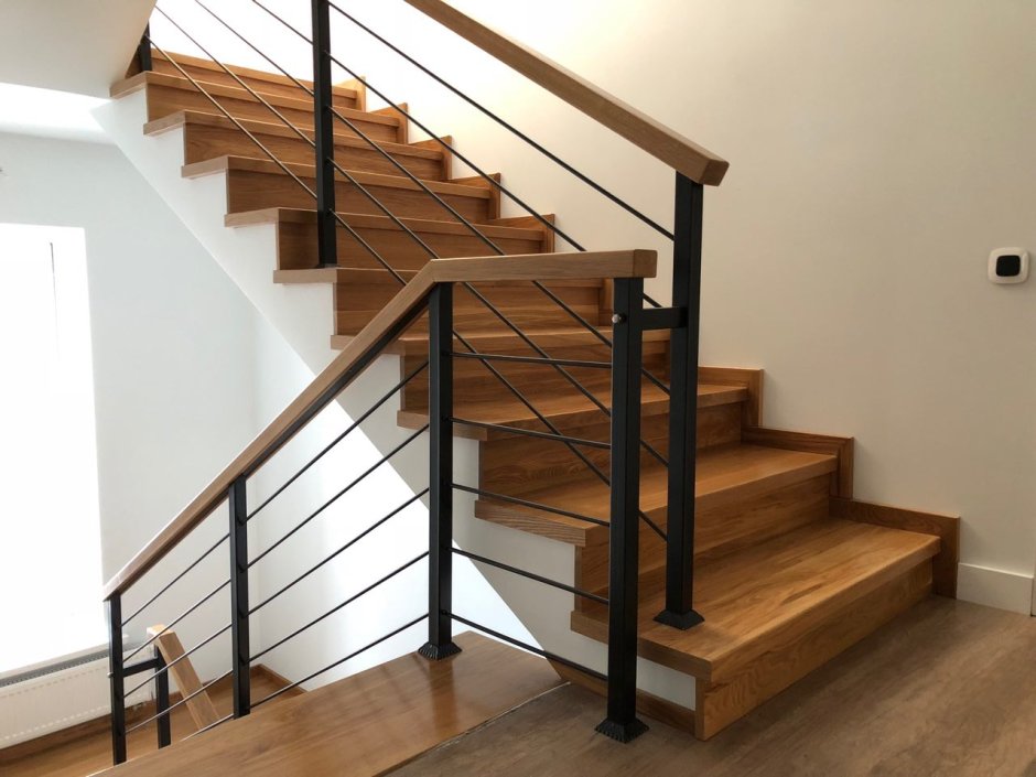 Отделка бетонной лестницы деревом