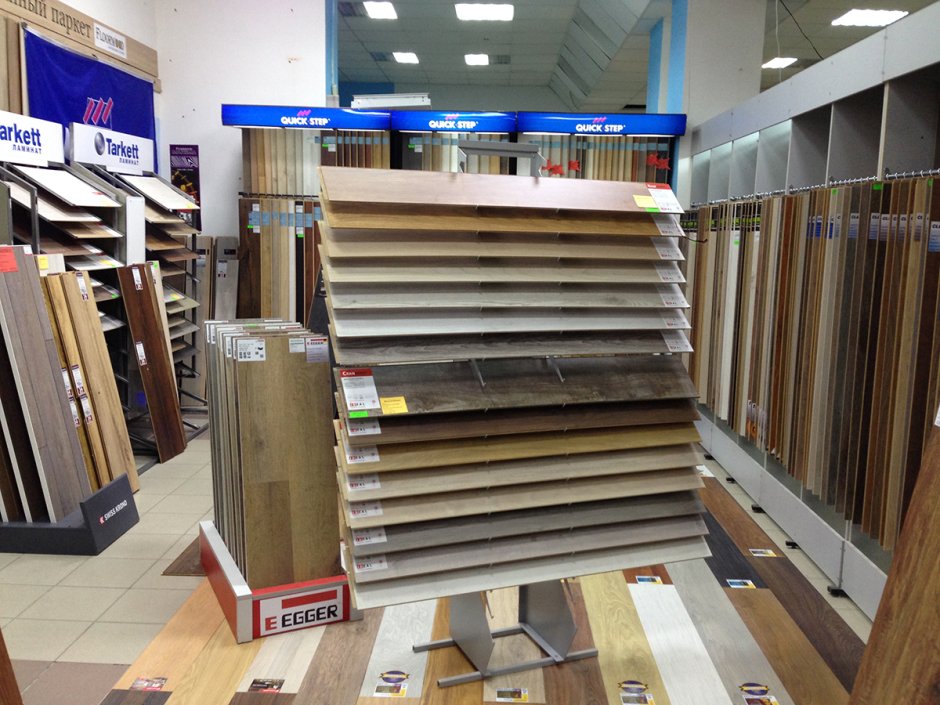 Ламинат ассортимент в магазине