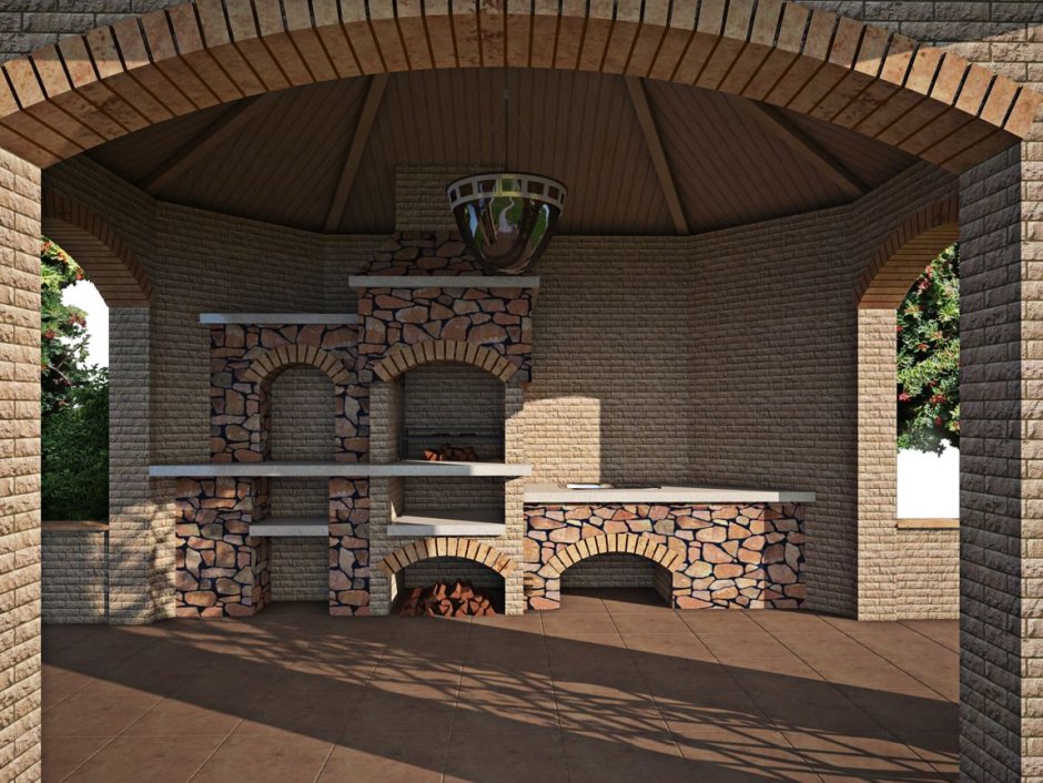 Барбекю из кирпича Литос