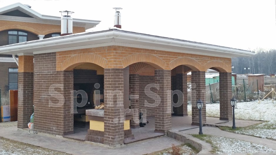 Навес из кирпича