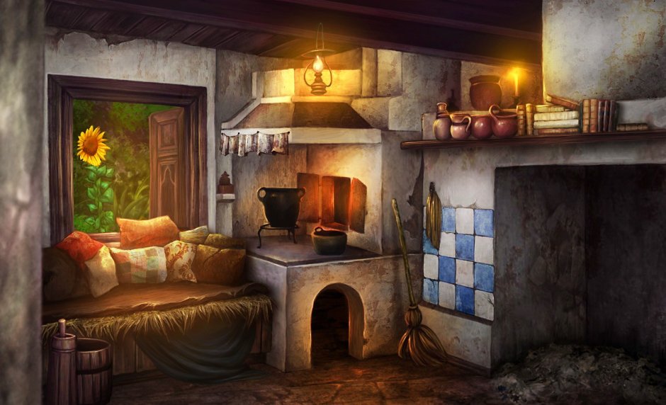 Домик ведьмы интерьер