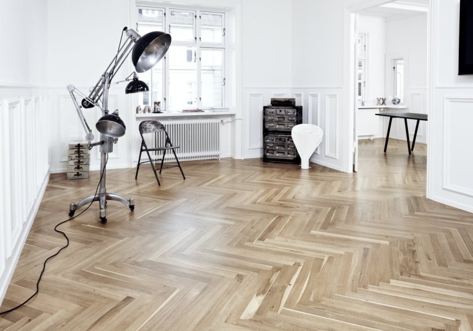 Французская елка паркет светлый дуб