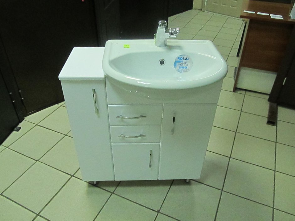 Тумба под умывальник Сеул Чезаро 65 мебельный белый сорт1