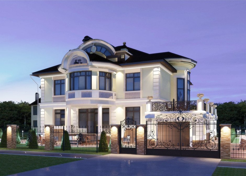 Красивый двухэтажный дом