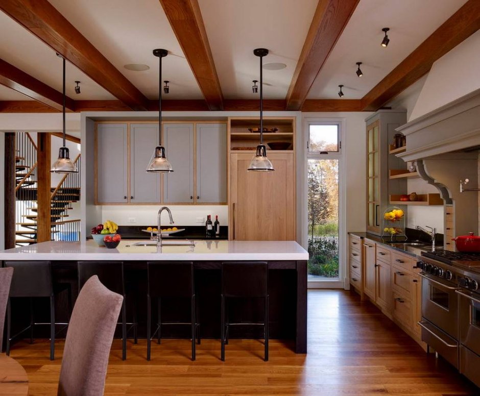 Балки в современном интерьере