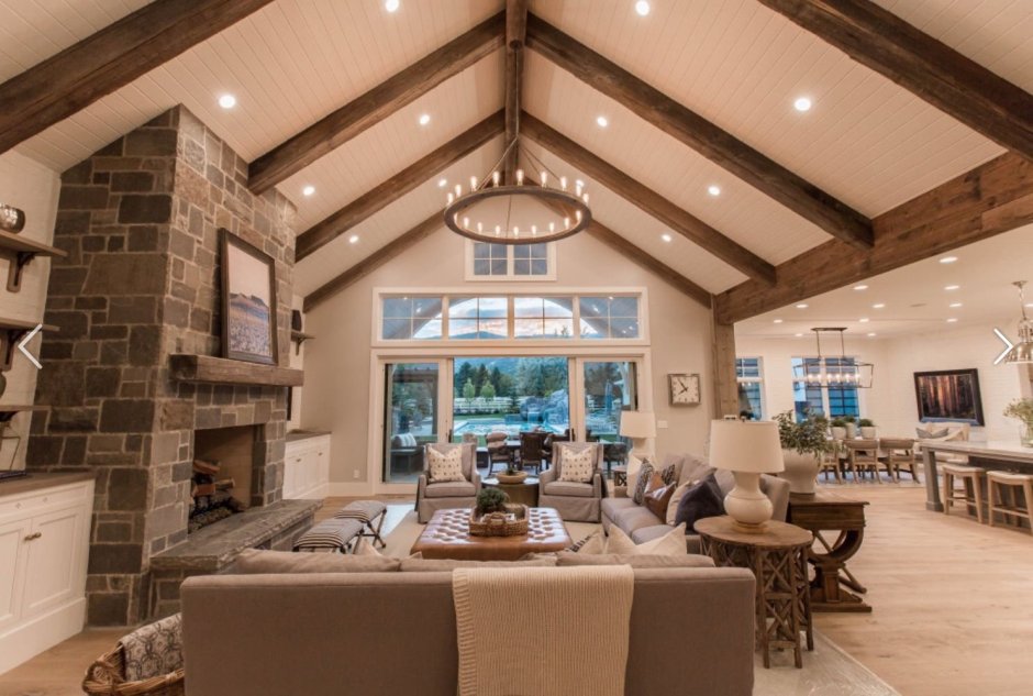 Скандинавский стиль кессонный потолок