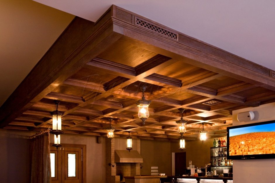 Декоративные балки в интерьере кухни