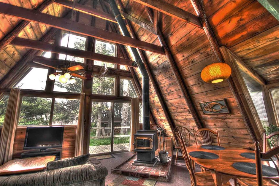 Дом шалаш с камином проекты