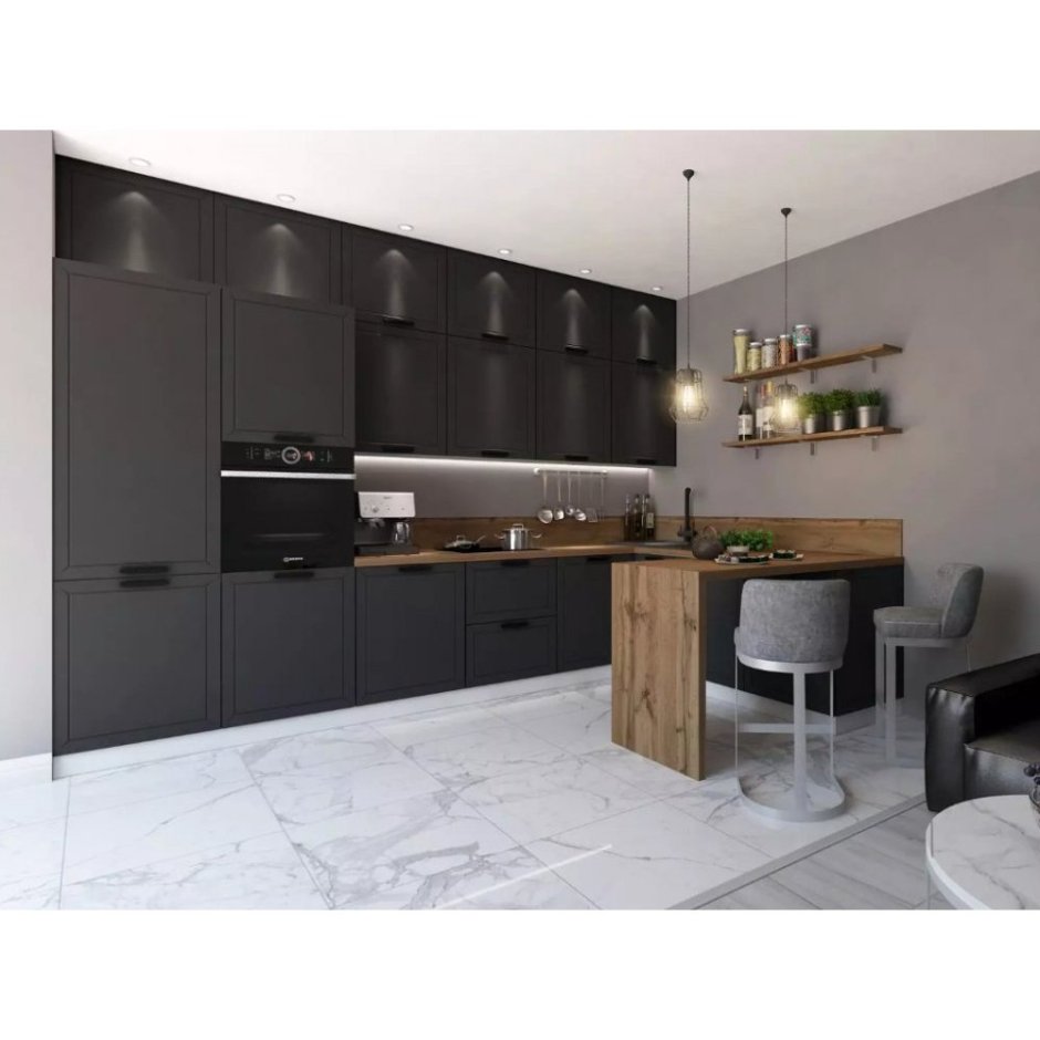 Кухня Монс графит Леко