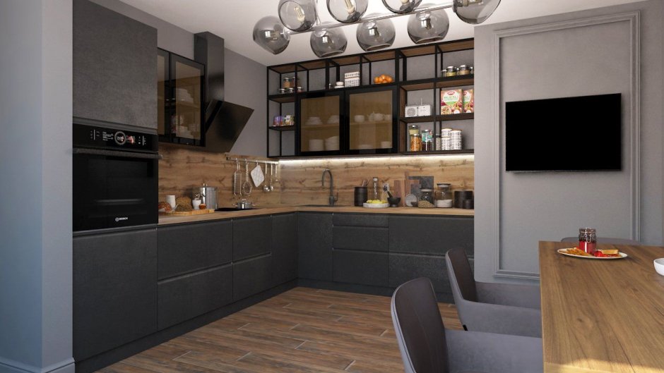 Кухня лофт угловая касторама