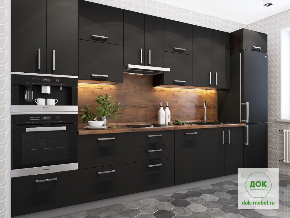 Кухонный гарнитур серо белый