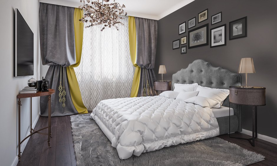 Спальня в голубых тонах